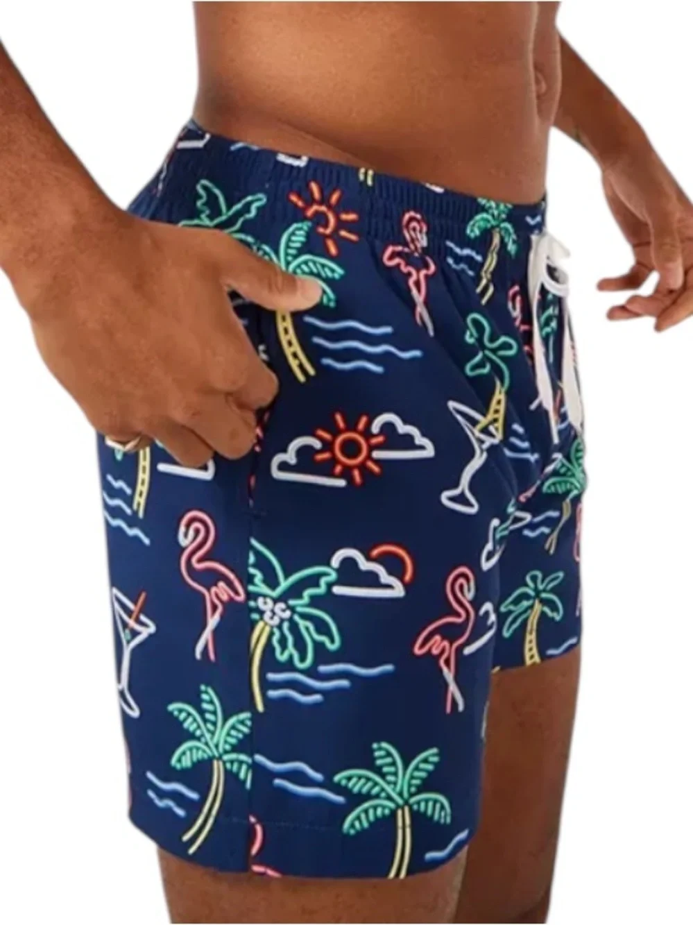 EUC Chubbies Classic Swim Trunks Neon Lights Size Small